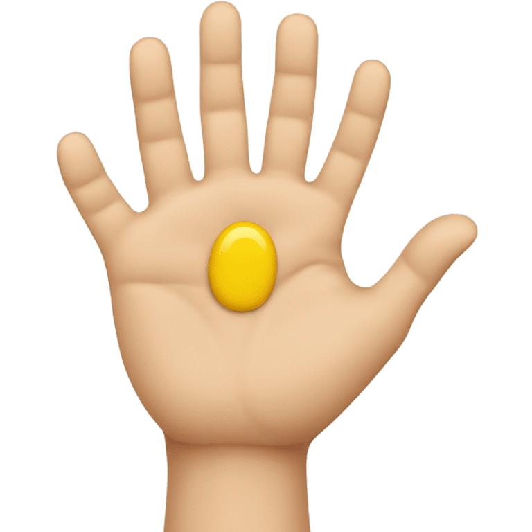 Hand with 3 fingers yellow emoji