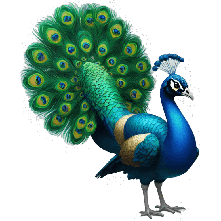 Feature of peacock  emoji