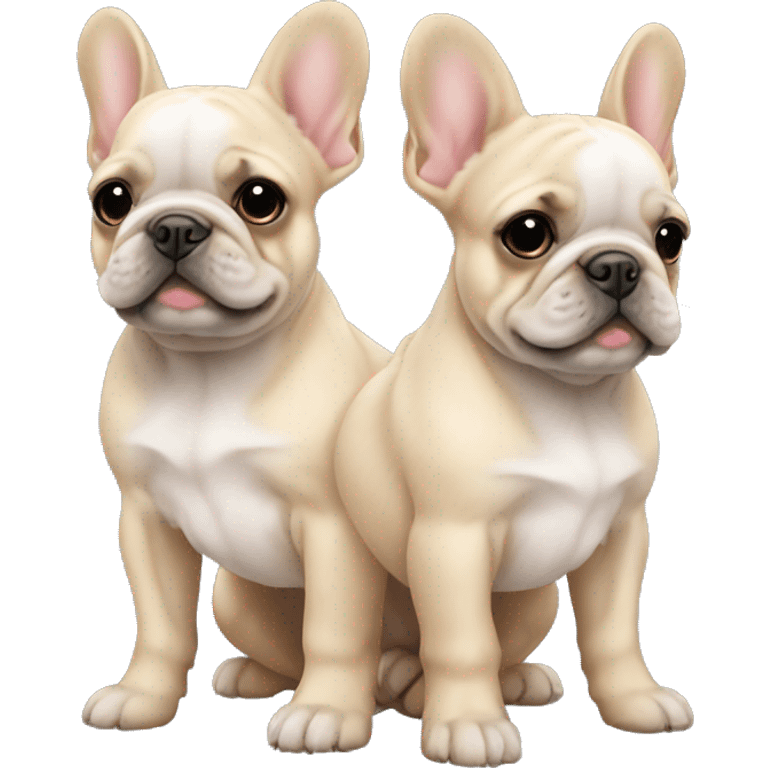 Two long haired Frenchie puppies  emoji