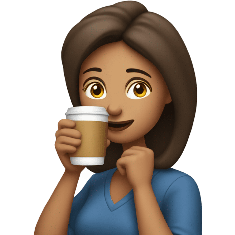 Woman drinking coffe emoji