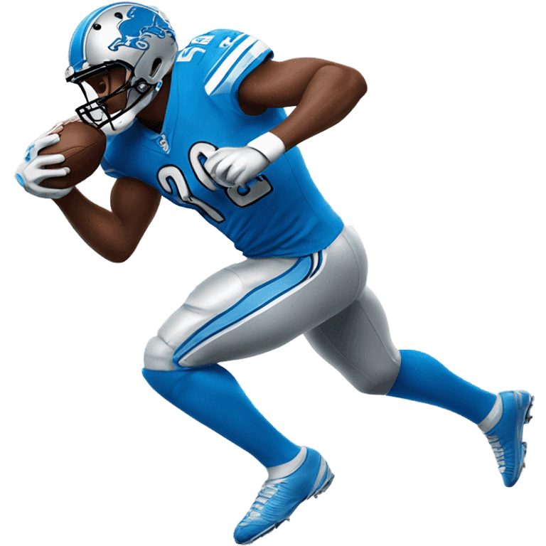 Detroit Lions football player in action, running, full body POV emoji