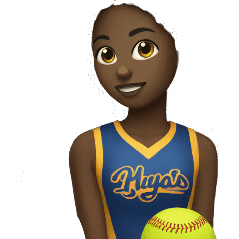 Black girl and softball emoji