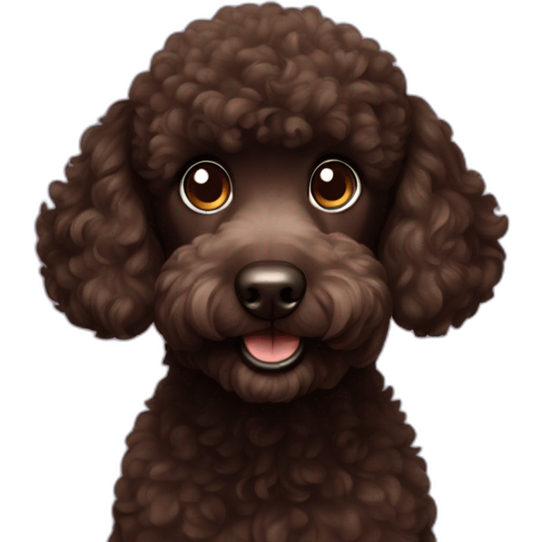 Mischievous Dark brown poodle emoji