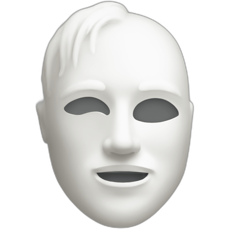 masque en blanc de profil qui sourit et qui est dans un style futur emoji