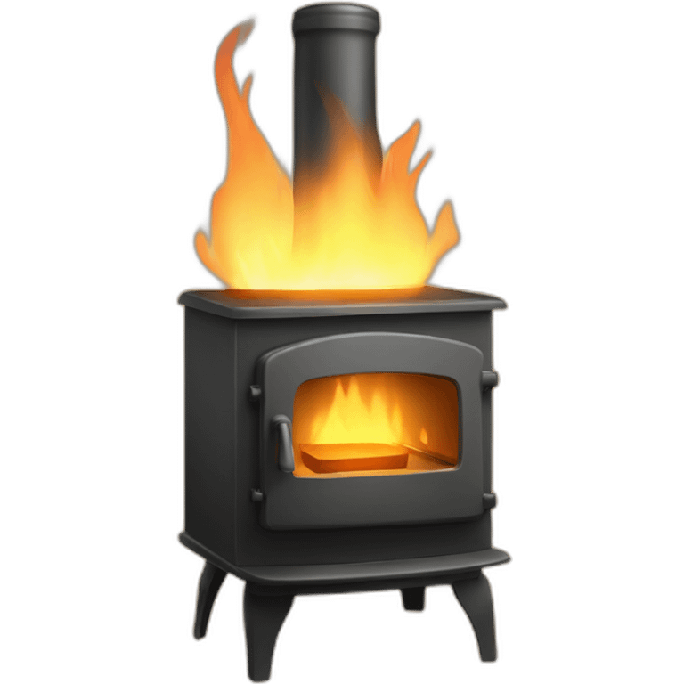 Glowing wood stove emoji