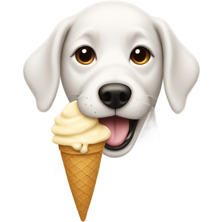 dog eating ice cream emoji