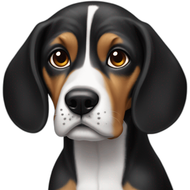 Un perrito beagle negro emoji