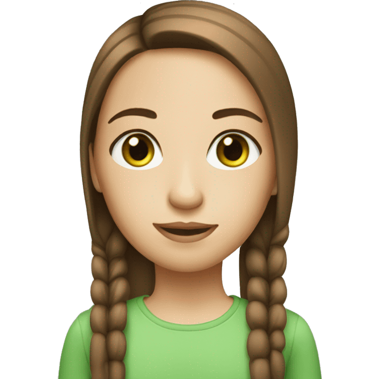 girl with brown straight hair green eyes  emoji