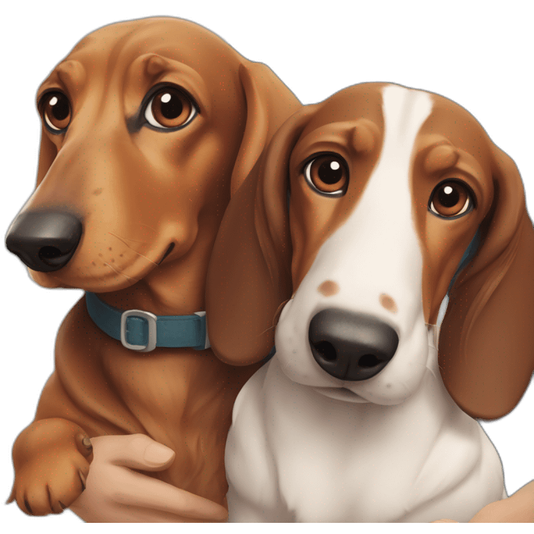 Dachshund and basset hound emoji