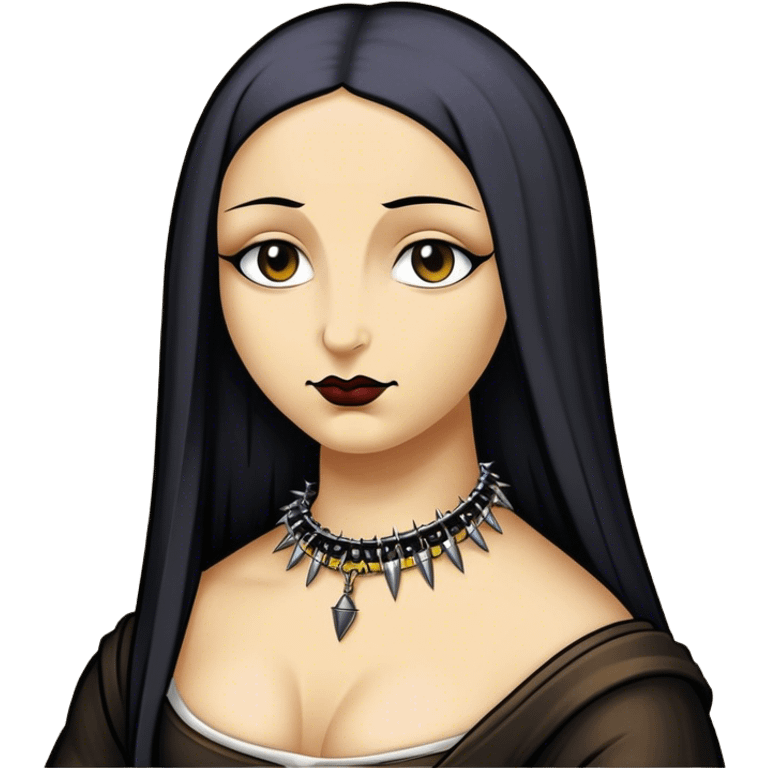 Goth mona lisa with spike choker  emoji