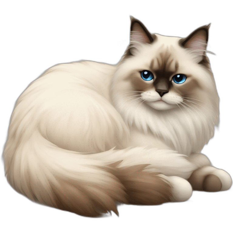 himalayan ragdoll cat asleep emoji