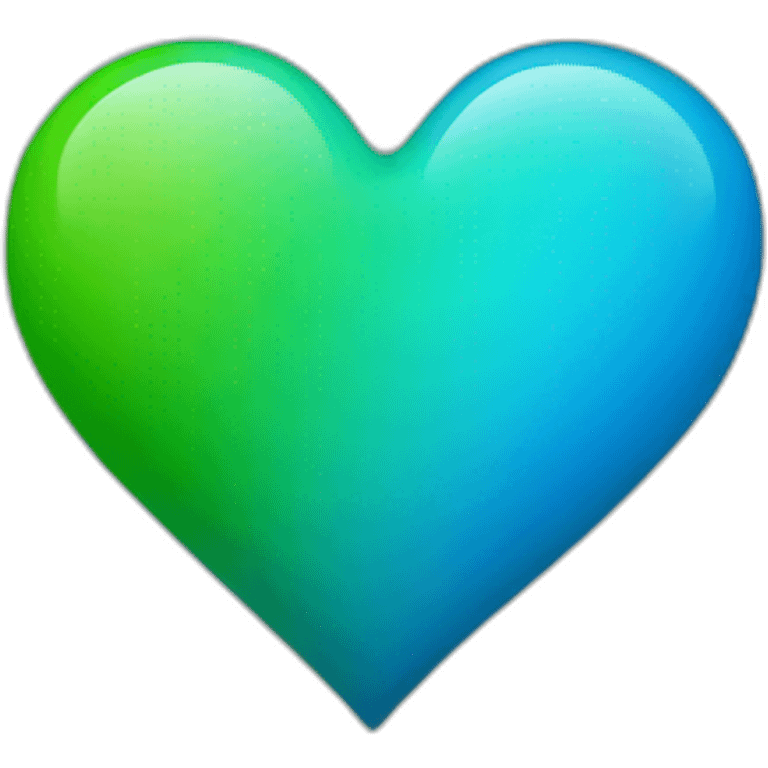 Blue and green heart emoji