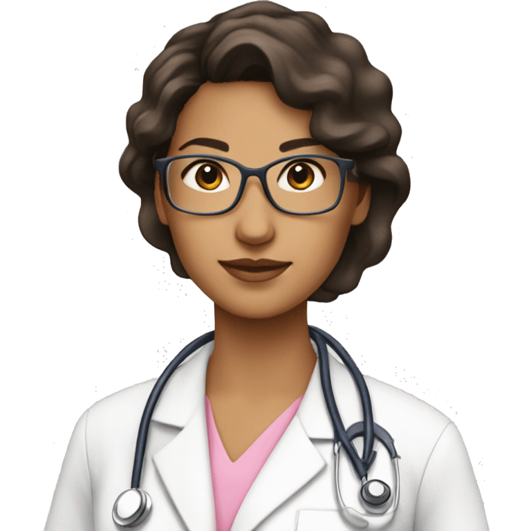 Woman doctor latina scrub pink emoji