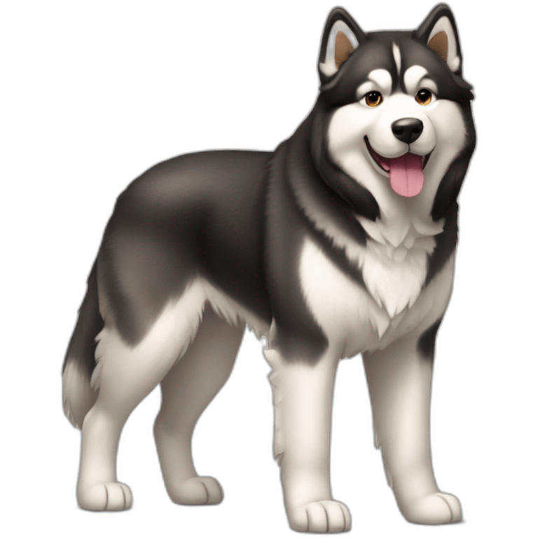 Dog alaskan malamute full-body emoji