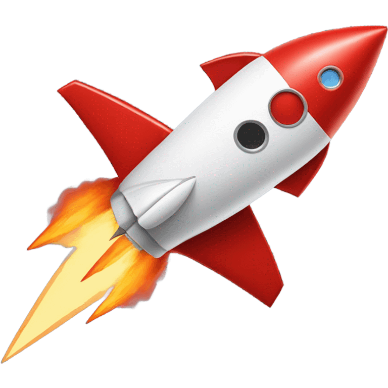 flying red rocket ship emoji