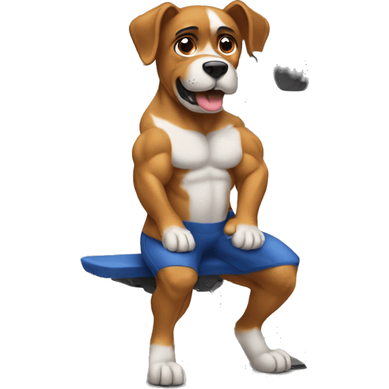 Dog bench pressing  emoji