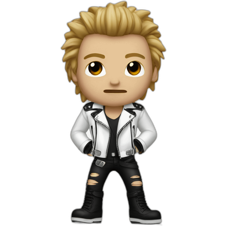 Punk rocker man with white leather jacket emoji