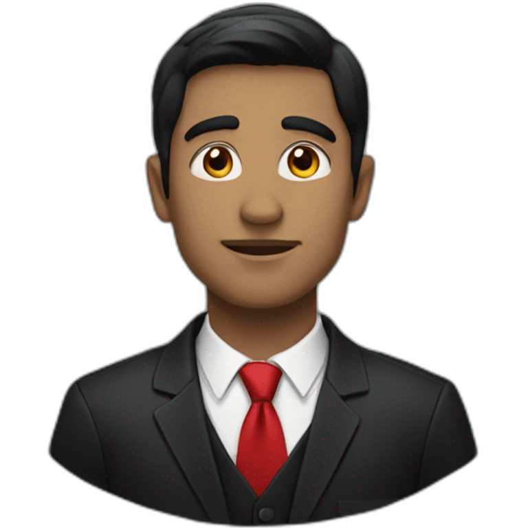 black-haired man with black blazer and red tie emoji