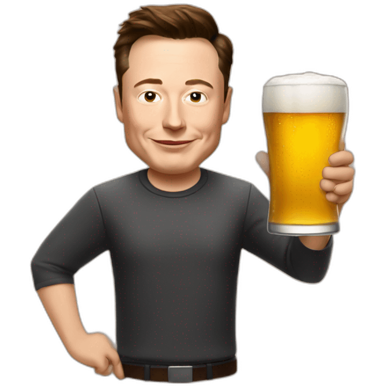 Elon musk drink beer emoji