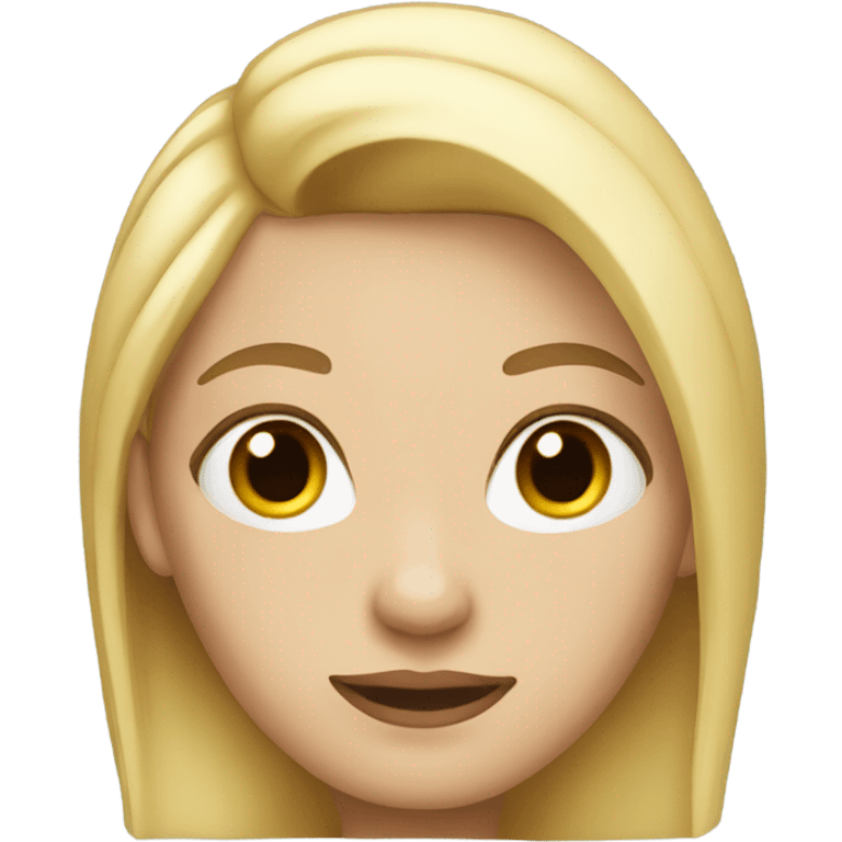 A woman with blonde skin has hair and no bangs. emoji