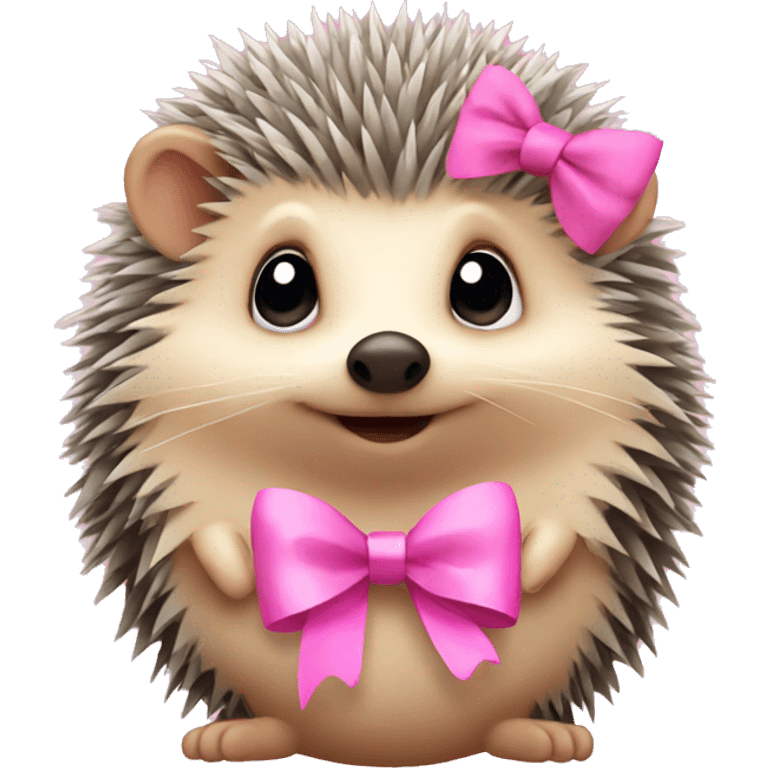 hedgehog with a pink bow emoji