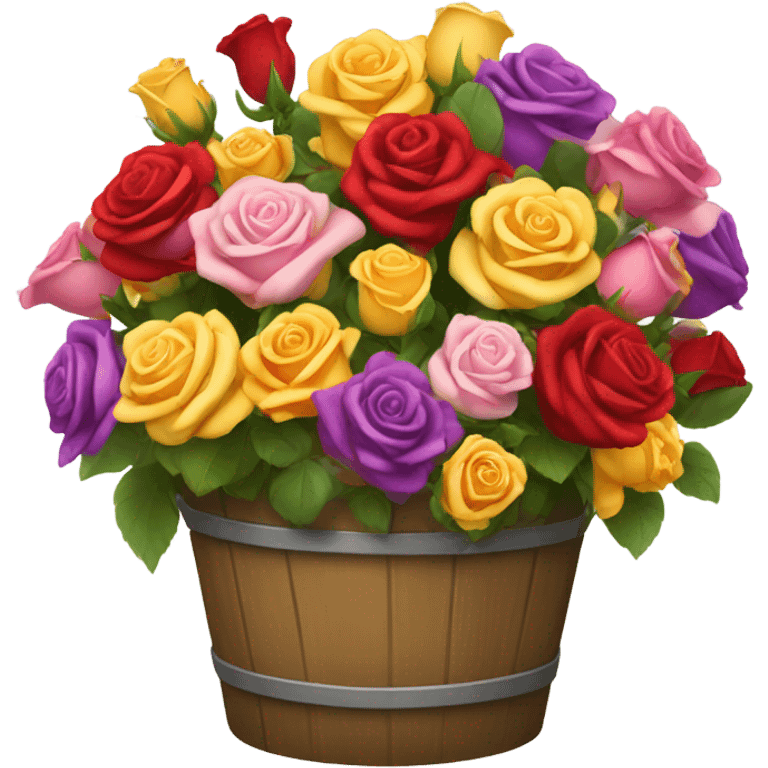 Rose bucket emoji