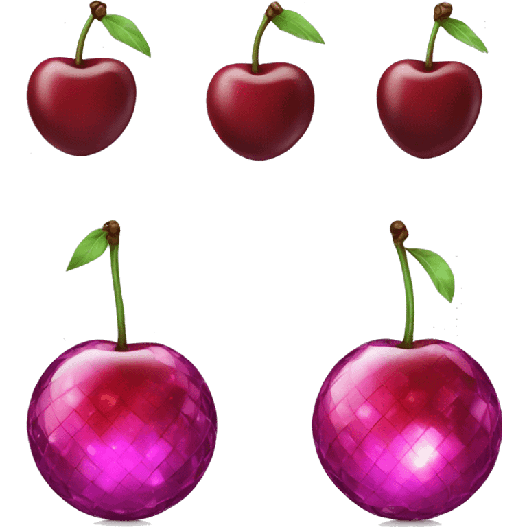 Disco balls as cherries emoji