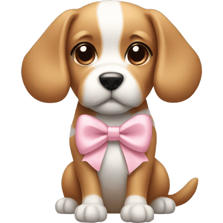 Dog with a light pink bow emoji