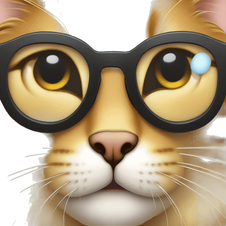 Un chat malicieux avec des lunettes de soleil faisant un clin d'œil emoji