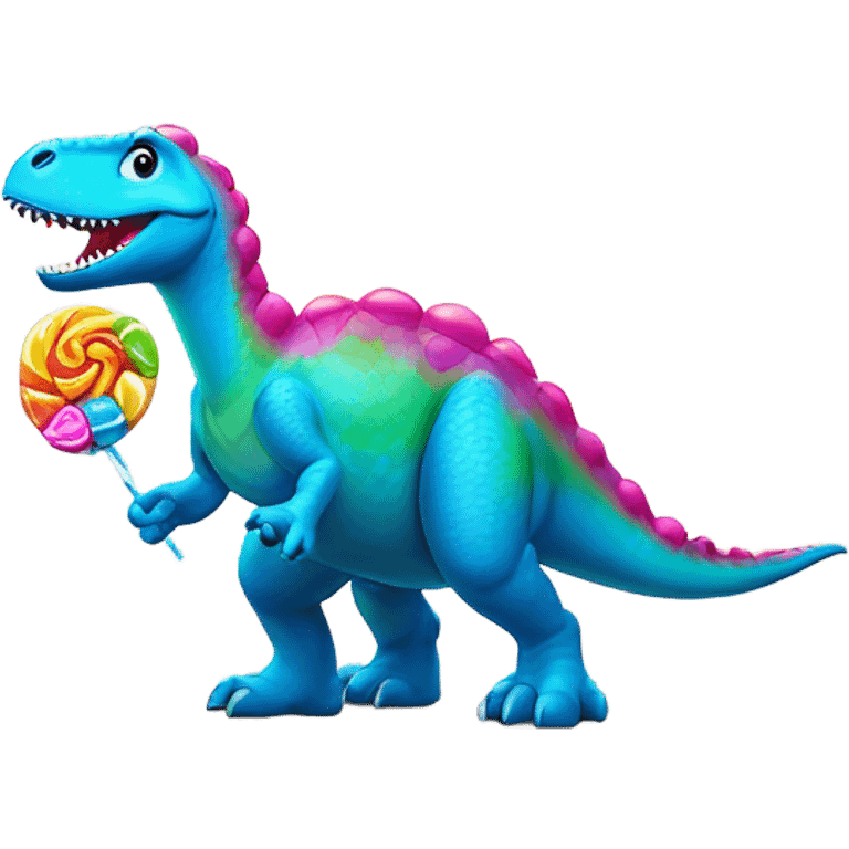 Dinasour eating candy emoji