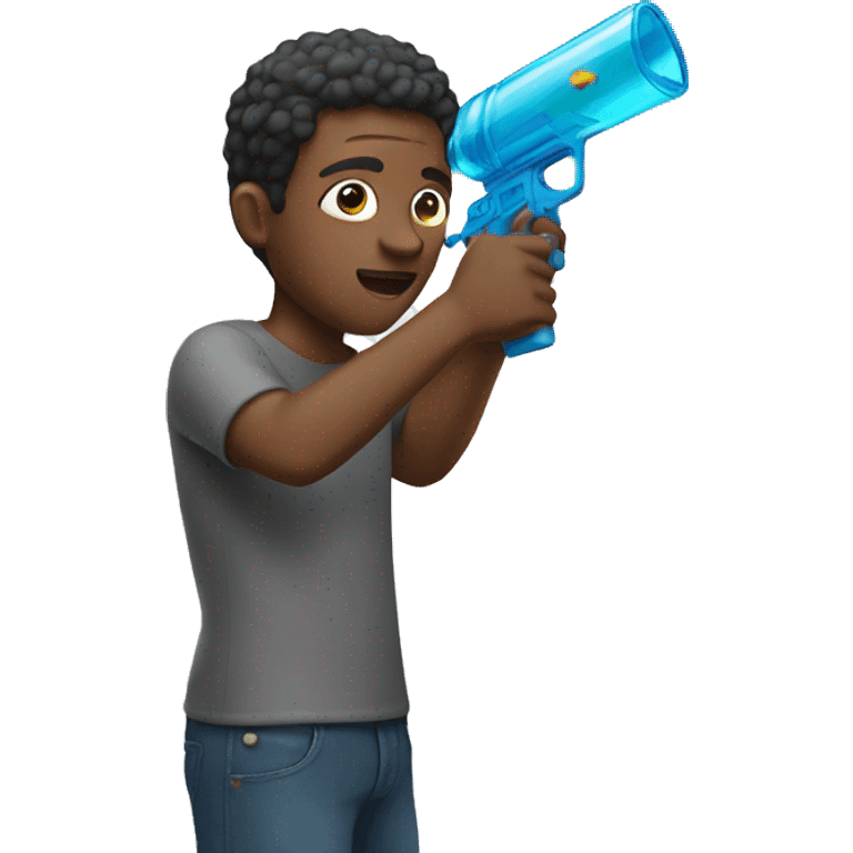 colored man with a water gun emoji