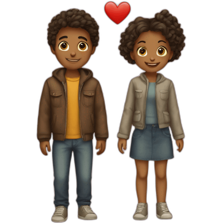 Boy and girl love emoji