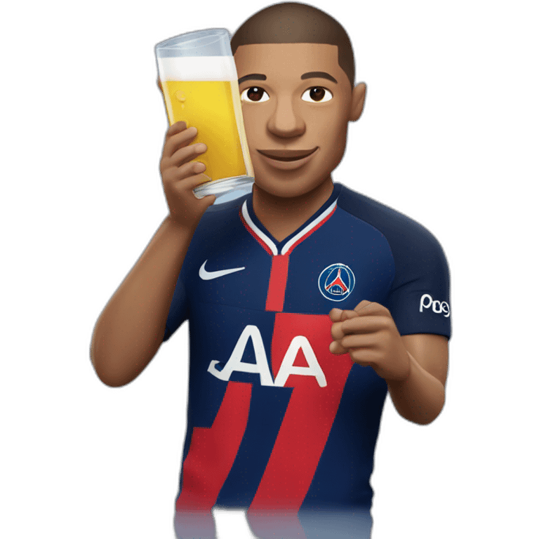 Mbappe drinking in psg jersey  emoji