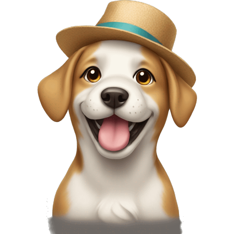 doggy with cute hat emoji