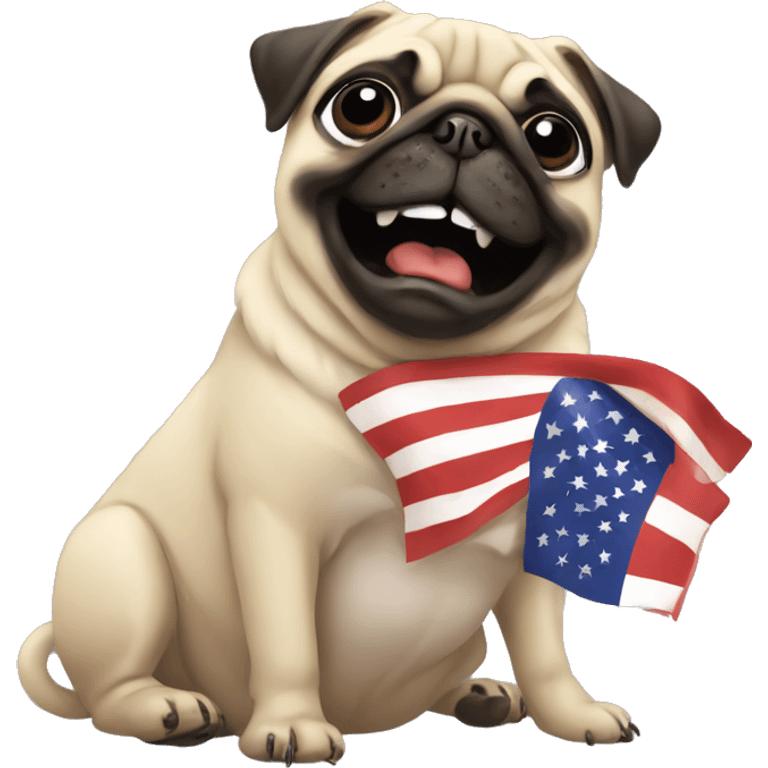 Pug crying over the election emoji