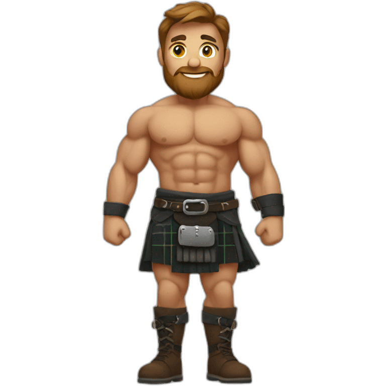 wearing a kilt flex muscle emoji