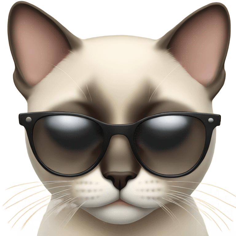 Snobby Siamese cat with sunglasses looking at you like you are her subjects  emoji