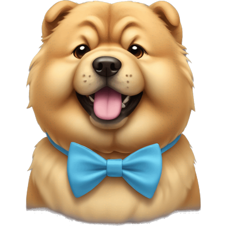 Chow chow dog with a bow tie emoji