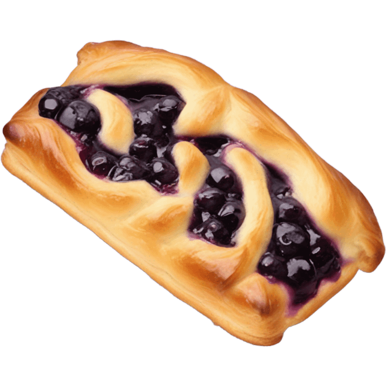 danish with a cream and a blueberry jam  emoji