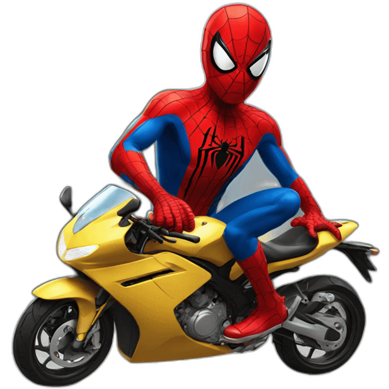 Spiderman fait moto emoji