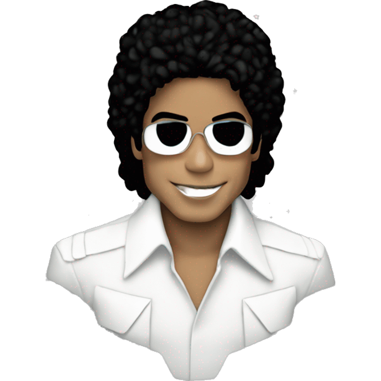 Michael Jackson in White with stars  emoji