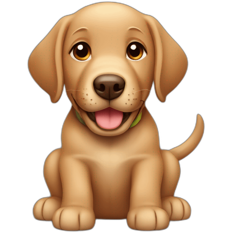 Happy brown Labrador puppy emoji