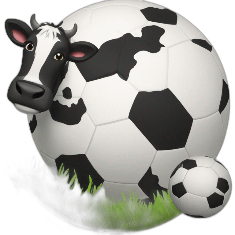 Une vache ballon de football  emoji