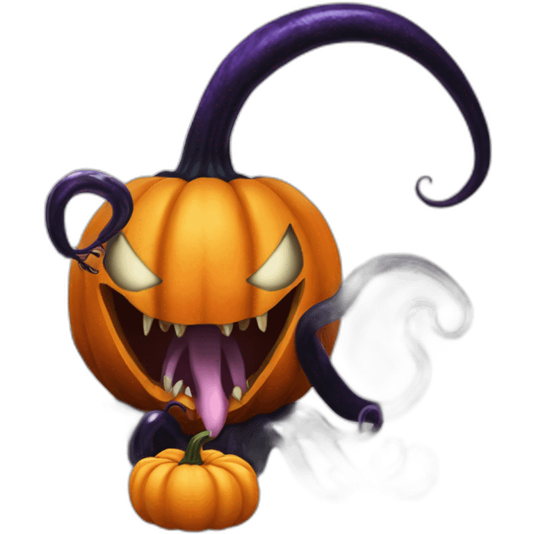 symbiote venom pumpkin with long tongue and goo tentacles emoji