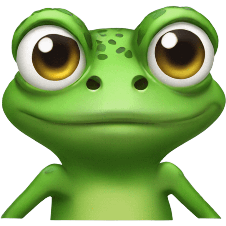 Angry frog with mullet emoji