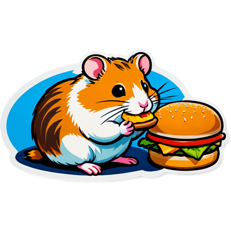 Hamster eating hamburger emoji