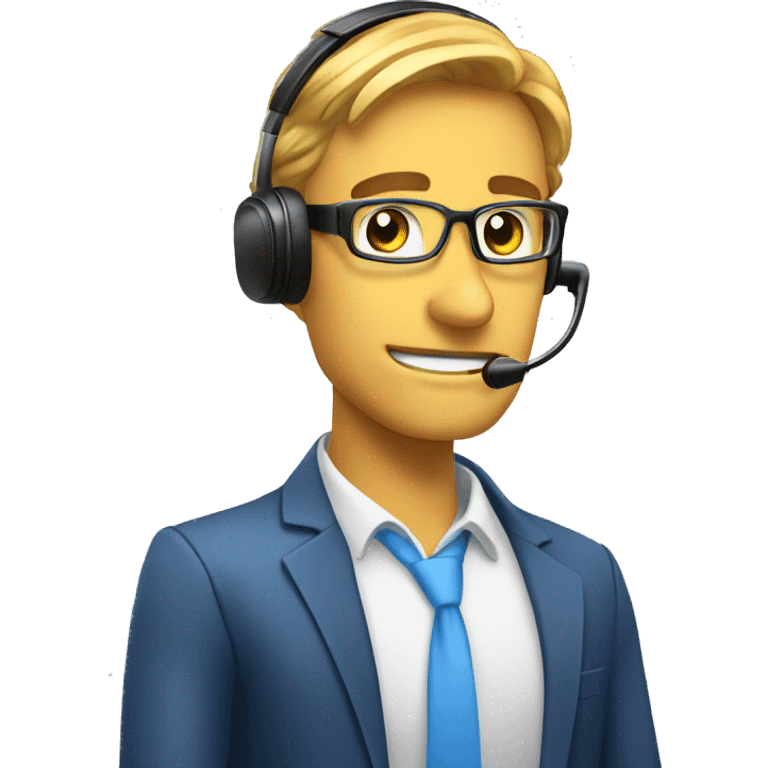 amgry sales agent making a sales call wearing a headset emoji