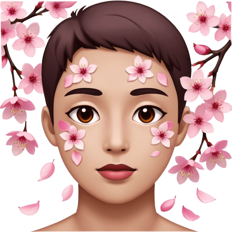 Cherry Blossom-face emoji