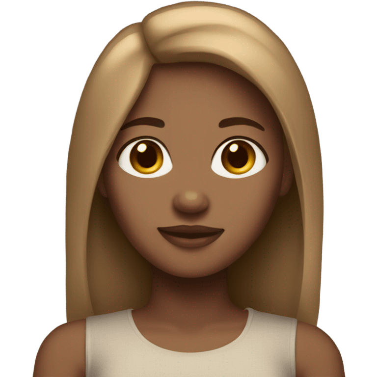 Light brown skin girl with light brown straight hair emoji