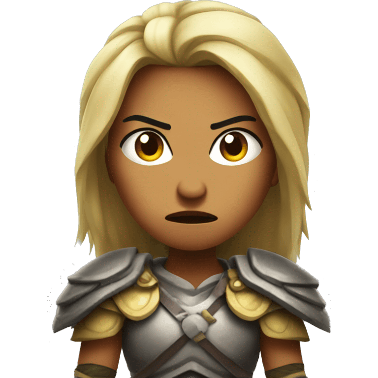 warrior angry face woman emoji